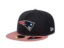 Load image into Gallery viewer, New England Patriots New Era NFL 59FIFTY 5950 Fitted Cap Hat Heather Navy Crown Heather Red Visor Team Color Logo
