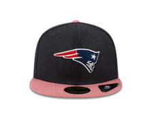Load image into Gallery viewer, New England Patriots New Era NFL 59FIFTY 5950 Fitted Cap Hat Heather Navy Crown Heather Red Visor Team Color Logo
