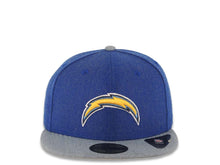 Load image into Gallery viewer, Los Angeles Chargers New Era NFL 59FIFTY 5950 Fitted Heather Cap Hat Navy Blue Crown Sky Blue Visor Team Color Logo
