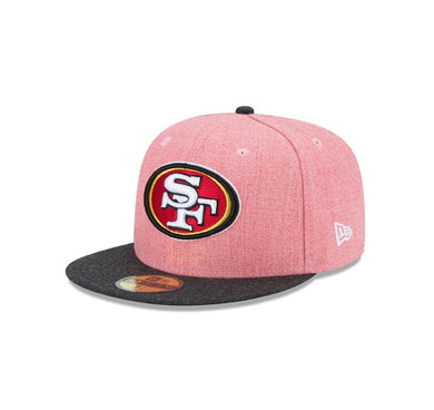 San Francisco New Era NFL 59FIFTY 5950 Fitted Cap Hat Heather Red Crown Black Visor Team Color Logo