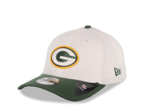 Green Bay Packers New Era NFL 39THIRTY 3930 Flexfit Cap Hat White Crown Green Visor Team Color