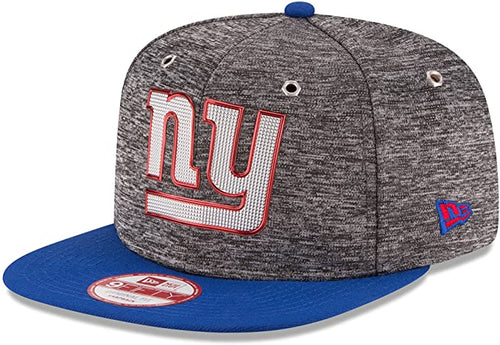 New York Giants New Era 9FIFTY 950 Snapback 2016 Draft Cap Hat Shadow Tech Dark Gray Crown Royal Blue Visor Team Color Logo With Metal Eyelets