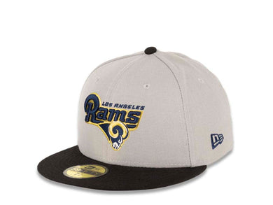 Los Angeles Rams New Era NFL 59FIFTY 5950 Fitted Cap Hat Gray Crown Black Visor Team Color Logo