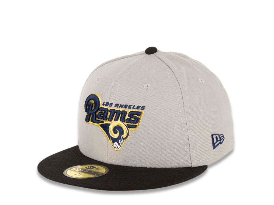 Los Angeles Rams New Era NFL 59FIFTY 5950 Fitted Cap Hat Gray Crown Black Visor Team Color Logo