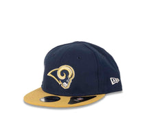 Load image into Gallery viewer, Los Angeles Rams New Era NFL 9FIFTY 950 Snapback Cap Hat Light Navy Blue Crown Wheat Visor Team Color Logo
