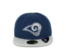 Load image into Gallery viewer, Los Angeles Rams New Era NFL 59FIFTY 5950 Fitted Heather Cap Hat Navy Crown Gray Visor Navy/Gray Logo
