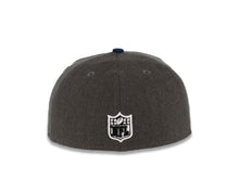 Load image into Gallery viewer, Los Angeles Rams New Era NFL 59FIFTY 5950 Fitted Heather Cap Hat Dark Gray Crown Navy Visor Black/White Logo
