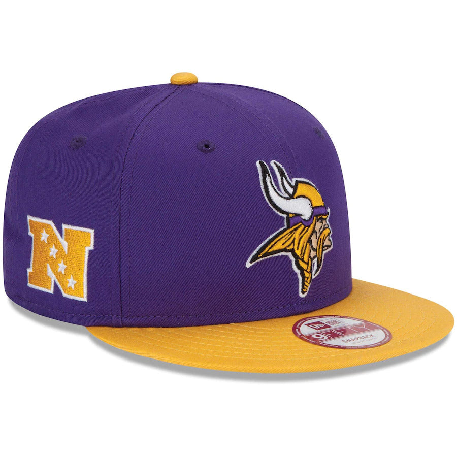 Minnesota Vikings New Era NFL 9FIFTY 950 Snapback Cap Hat Purple Crown Yellow Visor Team Color Logo