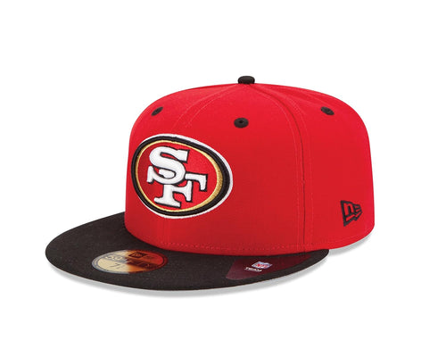 (Youth) San Francisco 49ers New Era NFL 59FIFTY 5950 Kid Fitted Cap Hat Red Crown Black Visor Team Color Logo