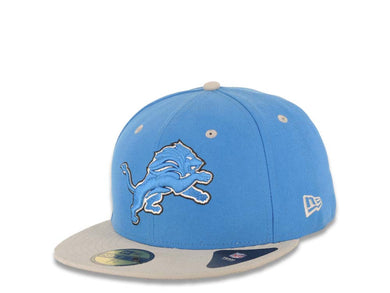 (Youth) Detroit Lions New Era NFL 59FIFTY 5950 Kid Fitted Cap Hat Royal Blue Crown Gray Visor Team Color Logo