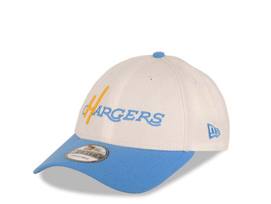 Los Angeles Chargers New Era NFL 9FORTY 940 Adjustable Cap Hat White Crown Sky Blue Visor Team Color Retro Text Logo