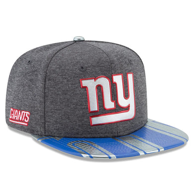 New York Giants New Era NFL 9FIFTY 950 Snapback Cap Hat Dark Gray Crown Royal Blue Visor Team Color Logo (2017 NFL Draft Spotlight)