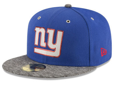New York Giants New Era 59FIFTY 5950 Fitted 2016 Draft Cap Hat Royal Blue Crown Shadow Tech Dark Gray Visor Team Color Logo With Metal Eyelets