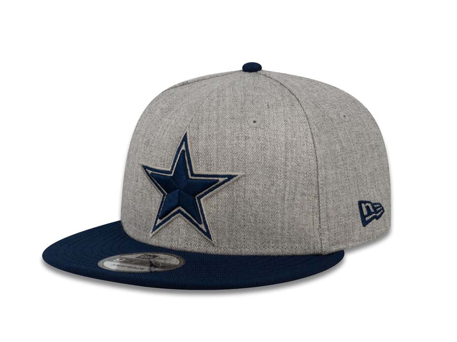 Dallas Cowboys New Era 9FIFTY 950 Snapback Cap Hat Heather Gray Crown Navy Visor Team Color Logo
