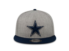 Load image into Gallery viewer, Dallas Cowboys New Era 9FIFTY 950 Snapback Cap Hat Heather Gray Crown Navy Visor Team Color Logo
