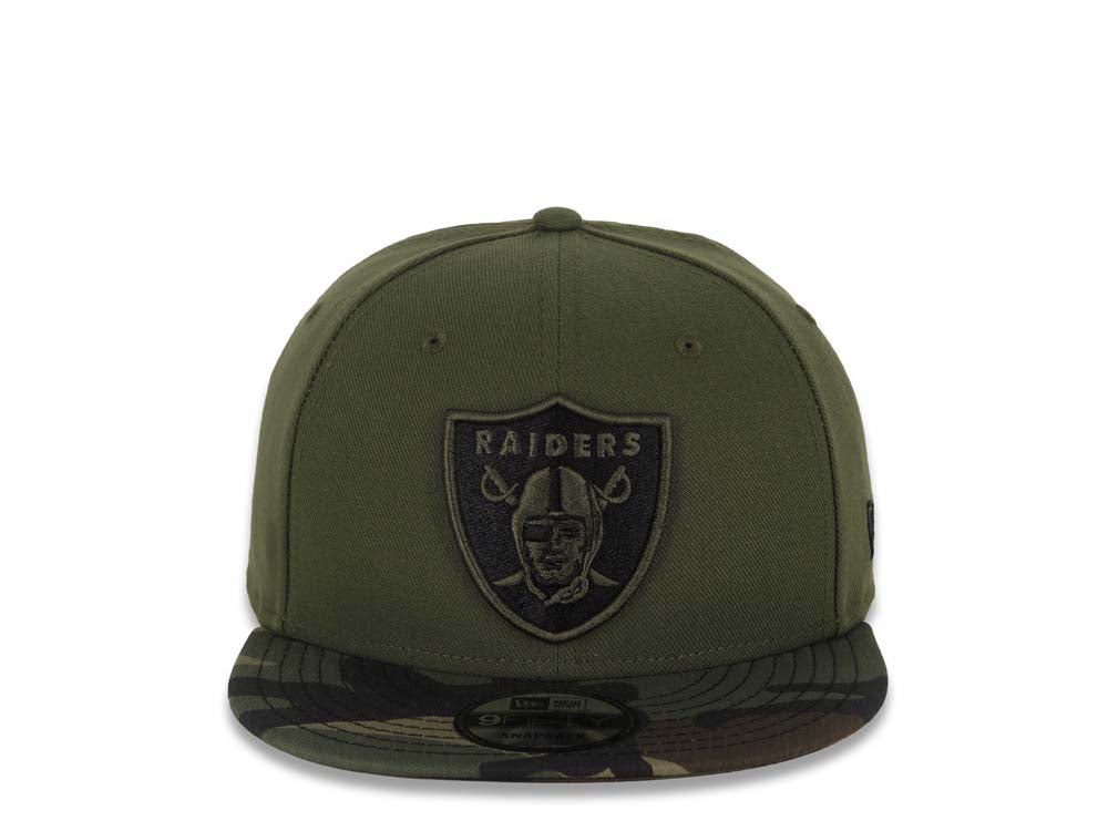 Raiders New Era NFL 9FIFTY 950 Snapback Cap Hat Olive Green Crown