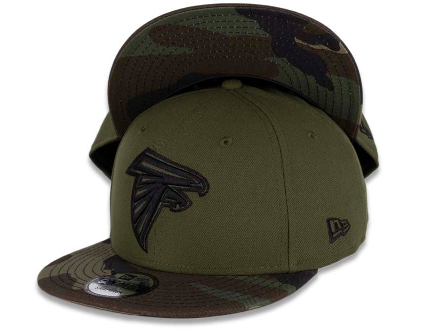 Atlanta Falcons New Era NFL 9FIFTY 950 Snapback Cap Hat Green Crown Camo Visor Green/Black Logo
