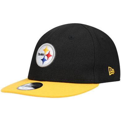 (Infant) Pittsburgh Steelers New Era NFL 9FIFTY 950 Snapback Cap Hat Black Crown Yellow Visor Team Color Logo (My 1st First)