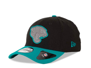 Jacksonville Jaguars New Era NFL 39THIRTY 3930 Flexfit Cap Hat Black Crown Turquoise Visor Gray/Turquoise Logo (2017 Thanksgiving)