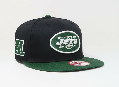 New York Jets New Era NFL 9FIFTY 950 Snapback Cap Hat Black Crown Green Visor Team Color Logo (Baycik)
