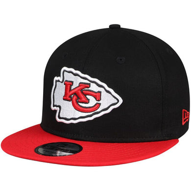 Kansas City Chiefs New Era NFL 9FIFTY 950 Snapback Cap Hat Black Crown Red Visor Team Color Logo Gray UV