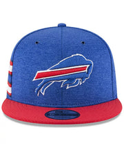Load image into Gallery viewer, Buffalo Bills New Era NFL 9FIFTY 950 Snapback 2018 Sideline Cap Hat Royal Blue Crown Red Visor Team Color Logo
