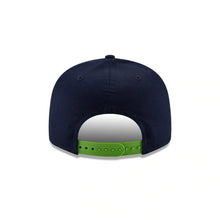 Load image into Gallery viewer, Seattle Seahawks New Era NFL 9FIFTY 950 Snapback Cap Hat Navy Crown Green Visor Team Color Logo 
