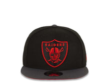 Load image into Gallery viewer, New Era NFL 9Fifty 950 Snapback Las Vegas Raiders Cap Hat Heather Black Crown Graphite Visor Red/Black Logo Red UV
