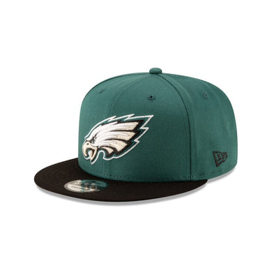 Philadelphia Eagles New Era NFL 9FIFTY 950 Snapback Cap Hat Green Crown Black Visor Team Color Logo 