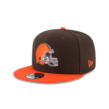 Load image into Gallery viewer, Cleveland Browns New Era NFL 9FIFTY 950 Snapback Cap Hat Brown Crown Orange Visor Team Color Logo 
