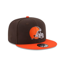 Load image into Gallery viewer, Cleveland Browns New Era NFL 9FIFTY 950 Snapback Cap Hat Brown Crown Orange Visor Team Color Logo 
