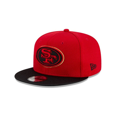 Long Beach 49ers New Era 9FIFTY 950 Snapback 2021 Sideline Cap Hat Red Crown Black Visor Team Color Logo