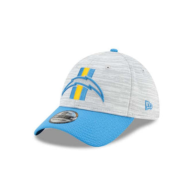 Los Angeles Chargers New Era NFL 39THIRTY 3930 Flexfit 2021 Training Cap Hat Gray Crown Sky Blue Visor Gray/Sky Blue Logo