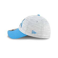 Load image into Gallery viewer, Los Angeles Chargers New Era NFL 39THIRTY 3930 Flexfit 2021 Training Cap Hat Gray Crown Sky Blue Visor Gray/Sky Blue Logo
