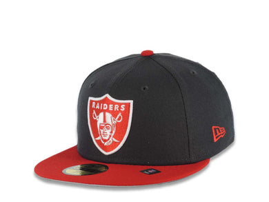 Las Vegas Raiders New Era 59FIFTY 5950 Fitted Cap Hat Dark Gray Crown Red Visor Red Logo (2-Tone Color Pack)