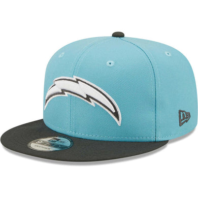 Los Angeles Chargers New Era NFL 9FIFTY 950 Snapback Cap Hat Light Blue Crown Dark Gray Visor White/Gray Logo (Color Pack)