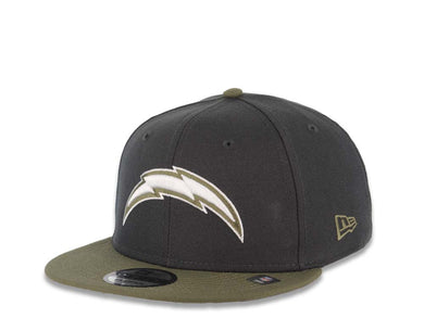 Los Angeles Chargers New Era NFL 9FIFTY 950 Snapback Cap Hat Dark Gray Crown Olive Visor White/Olive Green Logo (Color Pack)