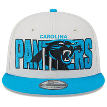 Load image into Gallery viewer, Carolina Panthers New Era NFL 9FIFTY 950 Snapback Cap Hat Stone Crown Royal Blue Visor Team Color Logo (2023 Draft On Stage)
