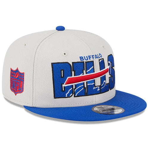 Buffalo Bills New Era NFL 9FIFTY 950 Snapback Cap Hat Stone Crown Royal Blue Visor Team Color Logo (2023 Draft On Stage)