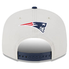 Load image into Gallery viewer, New England Patriots New Era NFL 9FIFTY 950 Snapback Cap Hat Stone Crown Light Navy Blue Visor Team Color Logo (2023 Draft On Stage)
