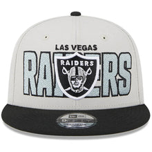 Load image into Gallery viewer, Las Vegas Raiders New Era 9FIFTY 950 Snapback Cap Hat Stone Crown Black Visor Team Color Logo (2023 Draft On Stage)
