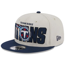 Load image into Gallery viewer, Tennessee Titans New Era NFL 9FIFTY 950 Snapback Cap Hat Store Crown Light Navy Blue Visor Team Color Logo (2023 Draft On Stage)

