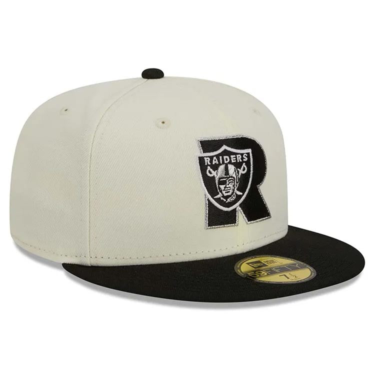 Las Vegas Raiders New Era NFL 59FIFTY 5950 Fitted City Originals Cap Hat Stone Crown Black Visor Team Color Logo