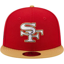 Load image into Gallery viewer, San Francisco 49ers New Era NFL 9FIFTY 950 Snapback City Originals Cap Hat Red Crown Wheat Visor White/Black/Gold Logo
