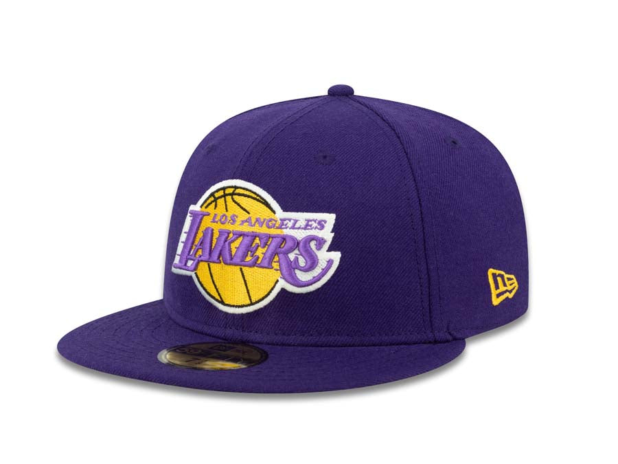 Los Angeles Lakers New Era NBA 59FIFTY 5950 Fitted Cap Hat Purple Crown/Visor Team Color Logo