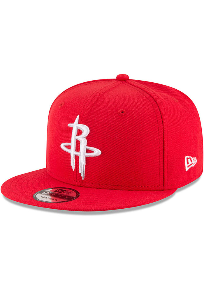 Houston Rockets New Era NBA 9FIFTY 950 Snapback Cap Hat Red Crown/Visor White Team Color Logo