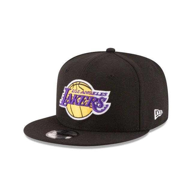 Los Angeles Lakers New Era NBA 9Fifty 950 Snapback Cap Hat Black Crown/Visor Team Color Logo