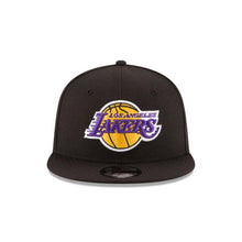 Load image into Gallery viewer, Los Angeles Lakers New Era NBA 9Fifty 950 Snapback Cap Hat Black Crown/Visor Team Color Logo
