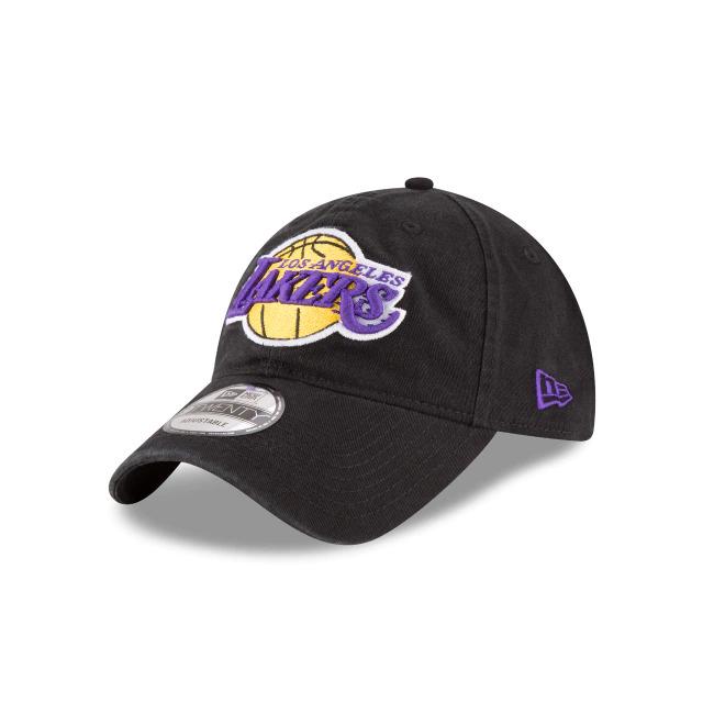 Los Angeles Lakers New Era NBA 9Twenty 920 Core Classic Adjustable Cap Hat Black Crown/Visor Team Color Logo