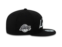 Load image into Gallery viewer, Los Angeles Lakers New Era NBA 9FIFTY 950 Snapback Cap Hat Black Crown/Visor White Script Logo
